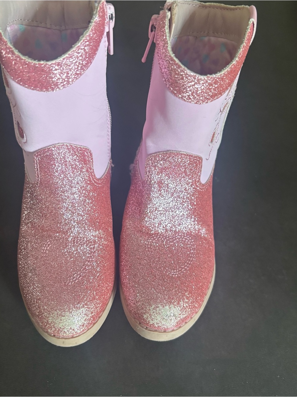 Disney Pink Glitter Kids Ankle Boots